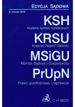 Kodeks spółek handlowych Krajowy rejestr sądowy Monitor sądowy i gospodarczy Prawo upadłościowe i naprawcze