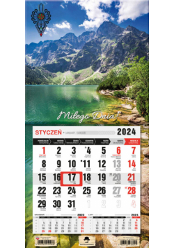 Kalendarz 2024 jednodzielny mini z magnesem Morskie Oko KTJ-2 mini v14