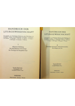 Handbuch der liturgiewissenschaft Tom 1 i 2
