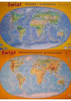 Świat Rzeźba i krajobrazy Ukształtowanie powierzchni Mapa ścienna