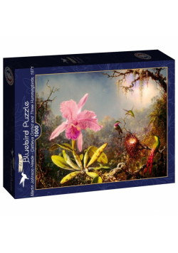 Puzzle 1000 Orchidea i trzy kolibry, Heade 1871