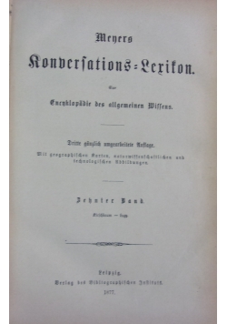 Meners Rondersations Lexikon. Zehnter Band. 1877 r.