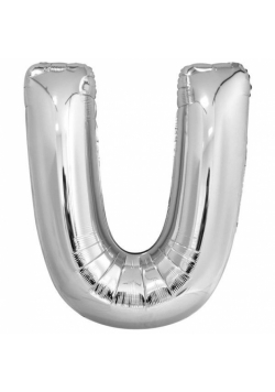Balon foliowy litera U srebrna 65,5x86cm