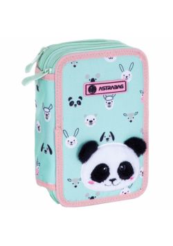 Piórnik 3-komorowy z wyposażeniem Jumbo Astrabag Teddy Panda