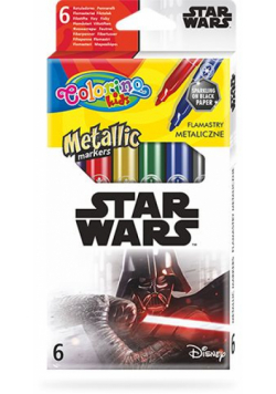 Flamastry metaliczne Colorino Kids 6 kolorów Star Wars