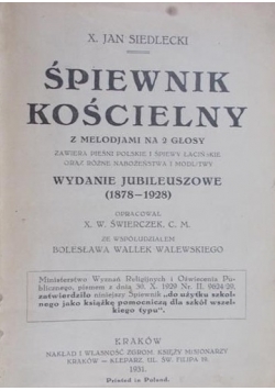 Śpiewnik kościelny , 1931 r.