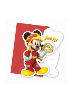 Zaproszenia z kopertą "Mickey Roadster Racers" 6 szt.