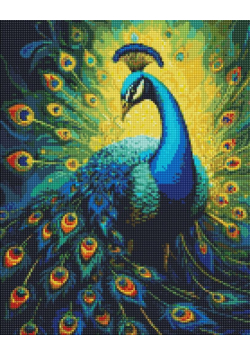 Diamentowa mozaika - Elegancki paw 40x50cm
