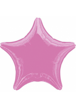 Balon foliowy metalik różowy gwiazda luzem 48cm