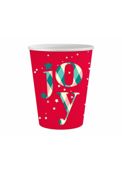Kubeczki papierowe Joy czerwone 250ml 6szt