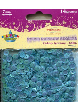 Cekiny tęczowe kółka niebieskie 7mm/14g