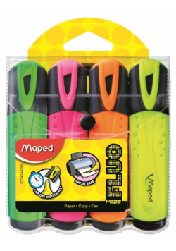 Zakreślacz fluo peps mix kolorów 4 szt etui