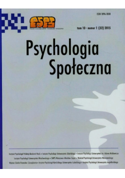 Psychologia społeczna 1/2015