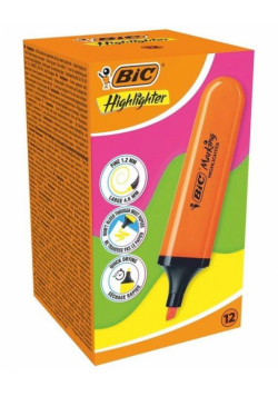 Zakreślacz Highlighter pomarańcz neon (12szt) BIC