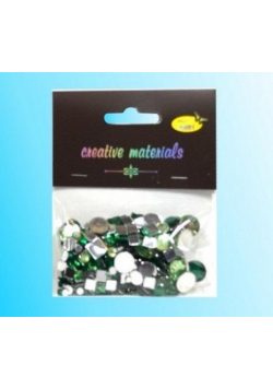 Elementy kryształkowe tonacja zielona 4-12mm 25g