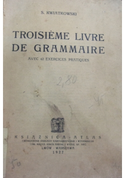 Troisieme Livre De Grammaire, 1927 r.