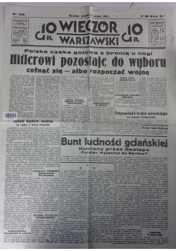 Wieczór warszawski nr.246, 1939 r.