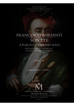 Barsanti, Sonate a Flauto o Violino Solo con Basso