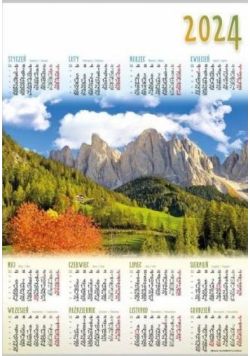 Kalendarz 2024 jednoplanszowy Dolomity (10szt)