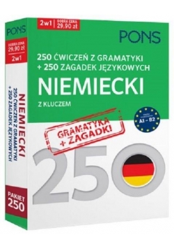 250 ćwiczeń/250 zagadek gramatyka. Niemiecki 2w1