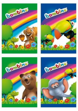 Zeszyt  A5 Bambino w trzy linie 16 kartek 15 sztuk mix