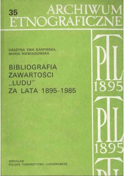 Bibliografia zawartości Ludu za lata 1895 1985