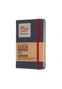 Kalendarz 2019 tygodniowy 12MP tw. czarny DENIM