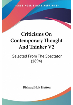 Criticisms On Contemporary Thought And Thinker V2
