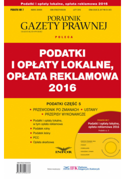 Podatki i opłaty lokalne, opłata reklamowa 2016