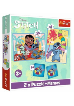 Puzzle 2w1 + memos Wesoły dzień Lilo&Stitch TREFL