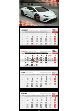 Kalendarz 2024 czterodzielny Lamborghini