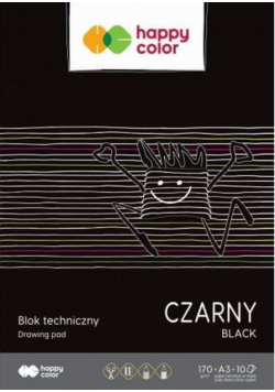 Paczka Blok techniczny czarny A3 170g Happy Color 10sztuk
