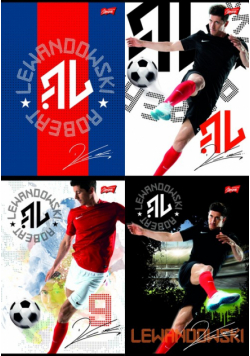 Zeszyt A5 Robert Lewandowski w linie 32 kartki 15 sztuk mix