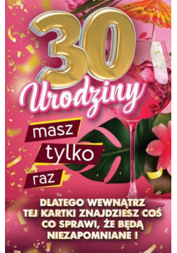 Karnet Urodziny z nakładką na butelkę 30