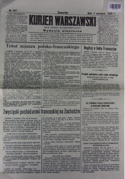 Kurjer Warszawski. Nr 247, 1939 r.
