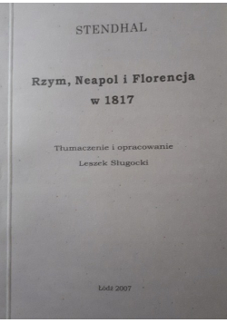 Rzym Neapol i Florencja w 1817