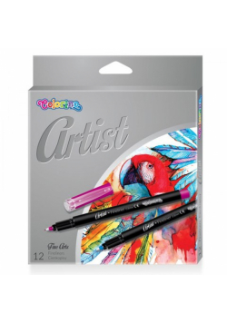 Cienkopisy z plastikową końcówką Colorino artist 12 kolorów