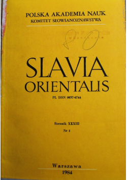 Slavia orientalis Rocznik XXXIII Nr 1