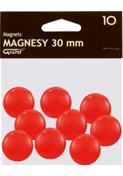 Magnesy 30 mm czerwone 10 sztuk