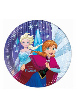 Talerzyki papierowe "Frozen Snowflakes", 23 cm, 8 sztuk