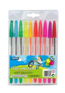 Długopisy fluorescencyjne 10 kolorów LAMBO