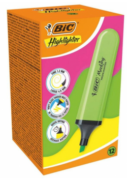 Zakreślacz Highlighter zielony neon (12szt) BIC