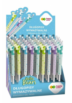 Długopis wymazywalny Hello Bears 0,5mm nieb(36szt)