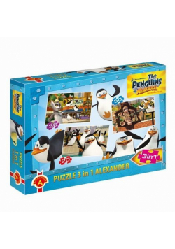 Puzzle Pingwiny z Madagaskaru 3 w 1