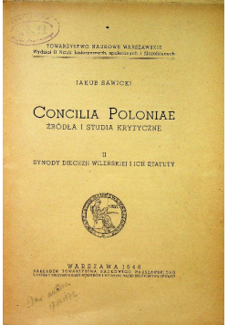 Concilia Poloniae źródła i studia krytyczne Tom 2 1948 r.