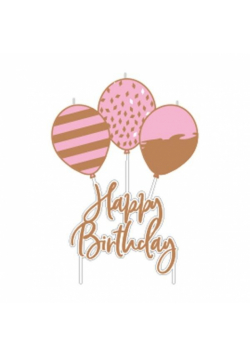 Świeczka na patyczku "happy birthday" 6,2x11,3cm