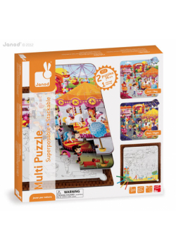 Puzzle z kolorowanką Wesołe miasteczko