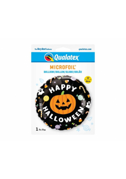 Balon foliowy Happy Halloween dynia i cukierki