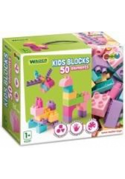 Kids Blocks klocki różowo-fioletowe 50el