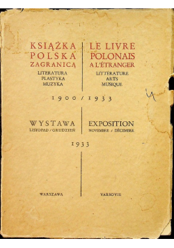 Książka Polska Zagranicą  1900 / 1933 1933 r.